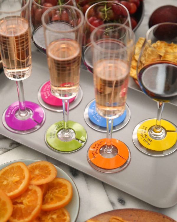 GlassWhere - Wine Glass Identifiers, Charms, 6 pack