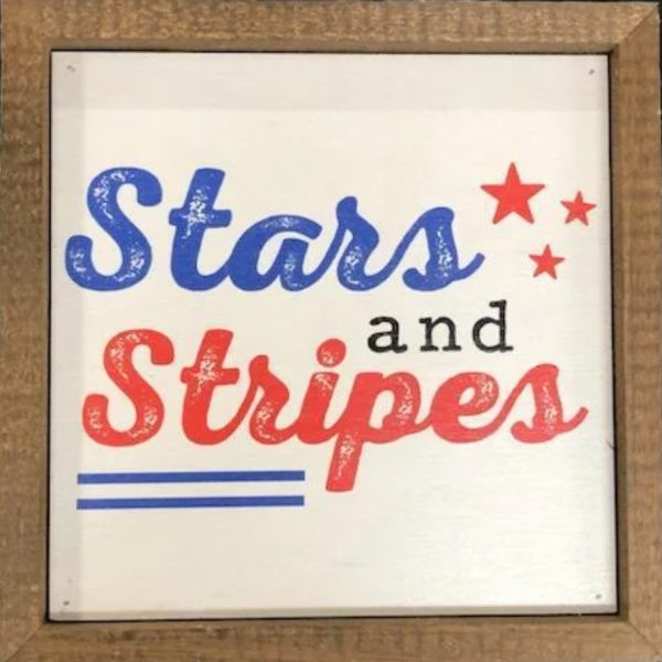 Wall Art Sign - 6x6, Stars & Stripes