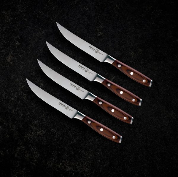 Avanta Pakkawood Fine Edge Steak Knife, 4 Piece Set