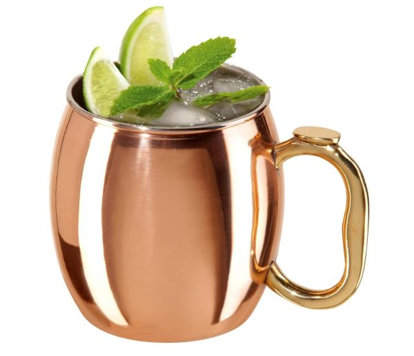 Mug - Moscow Mule, Stainless Steel, Copper Plated, 20oz, Set of 2
