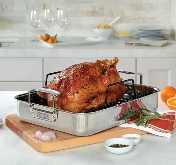 Roaster - 3-ply Mirror Finish with Rack, 16"