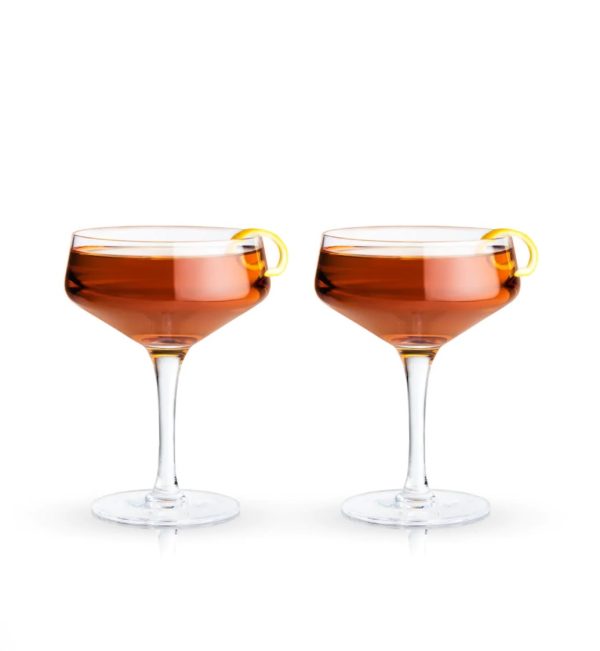Angled Crystal Coupe Glasses