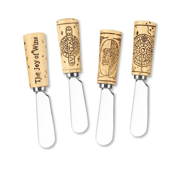 Cheese Spreader - Vintage Wine Cork, Polyresin, Set of 4
