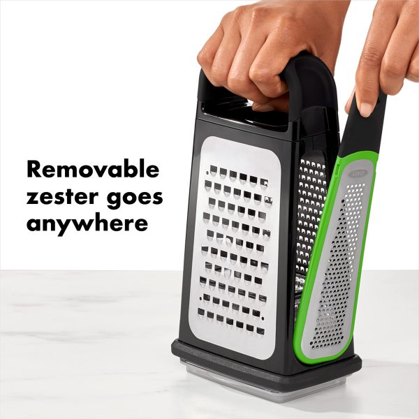 Etched Box Grater with Removeable Zester