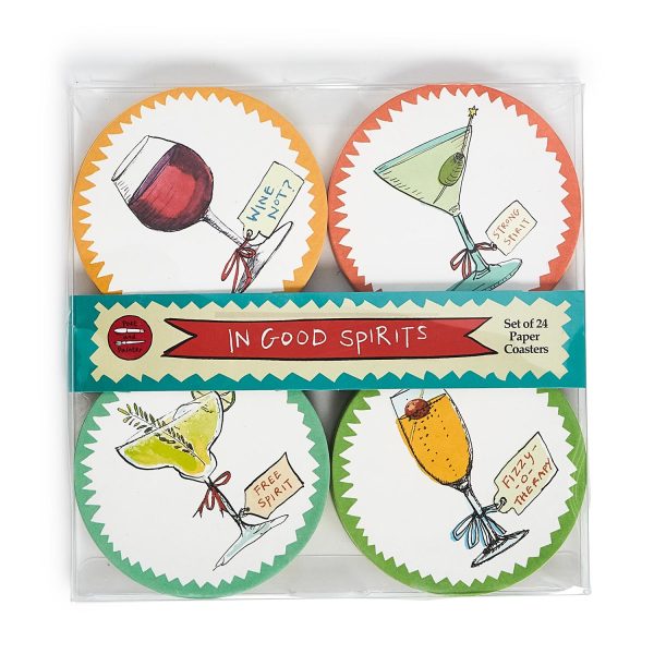 Paper Coasters in Gift Box - In Good Spirits, Heavyweight, Set of 24 - Image 2