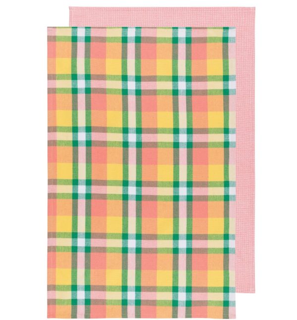 Teatowel - Second Spin Plaid, Meadow, Set of 2