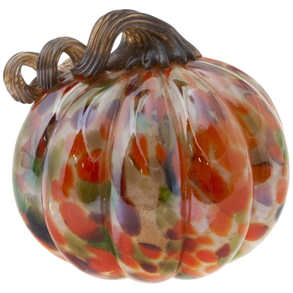 Pumpkin - Glass, Small, Orange Confetti