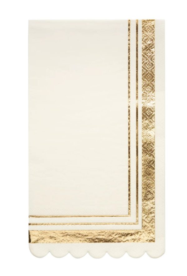 Guest Towel - Gold & White, 20 count